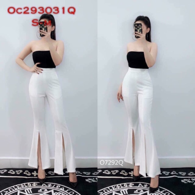 Quần ống loe xẻ đủ màu