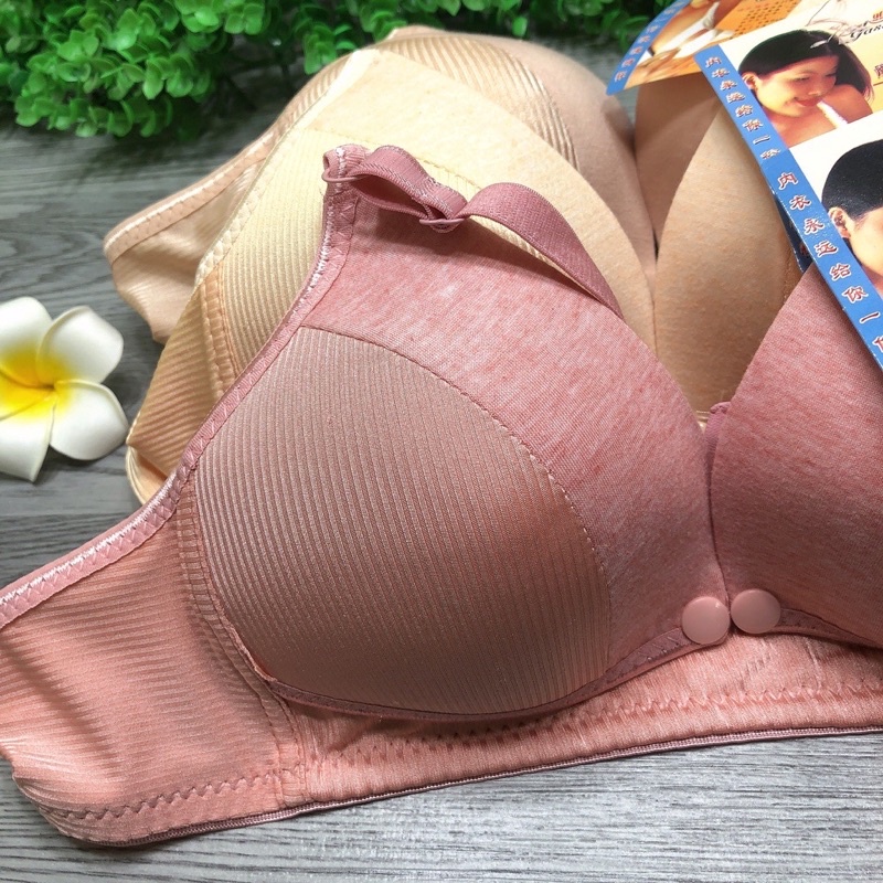 Áo ngực bầu cho con bú không gọng 668 , 100% cotton mềm mại ,mở cúc tiện cho con bú