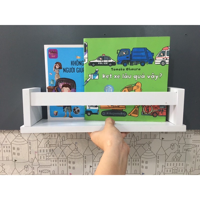 COMBO 2 KỆ SÁCH TREO TƯỜNG THANH NGANG  XYZDECOR MÀU TRẮNG | BigBuy360 - bigbuy360.vn