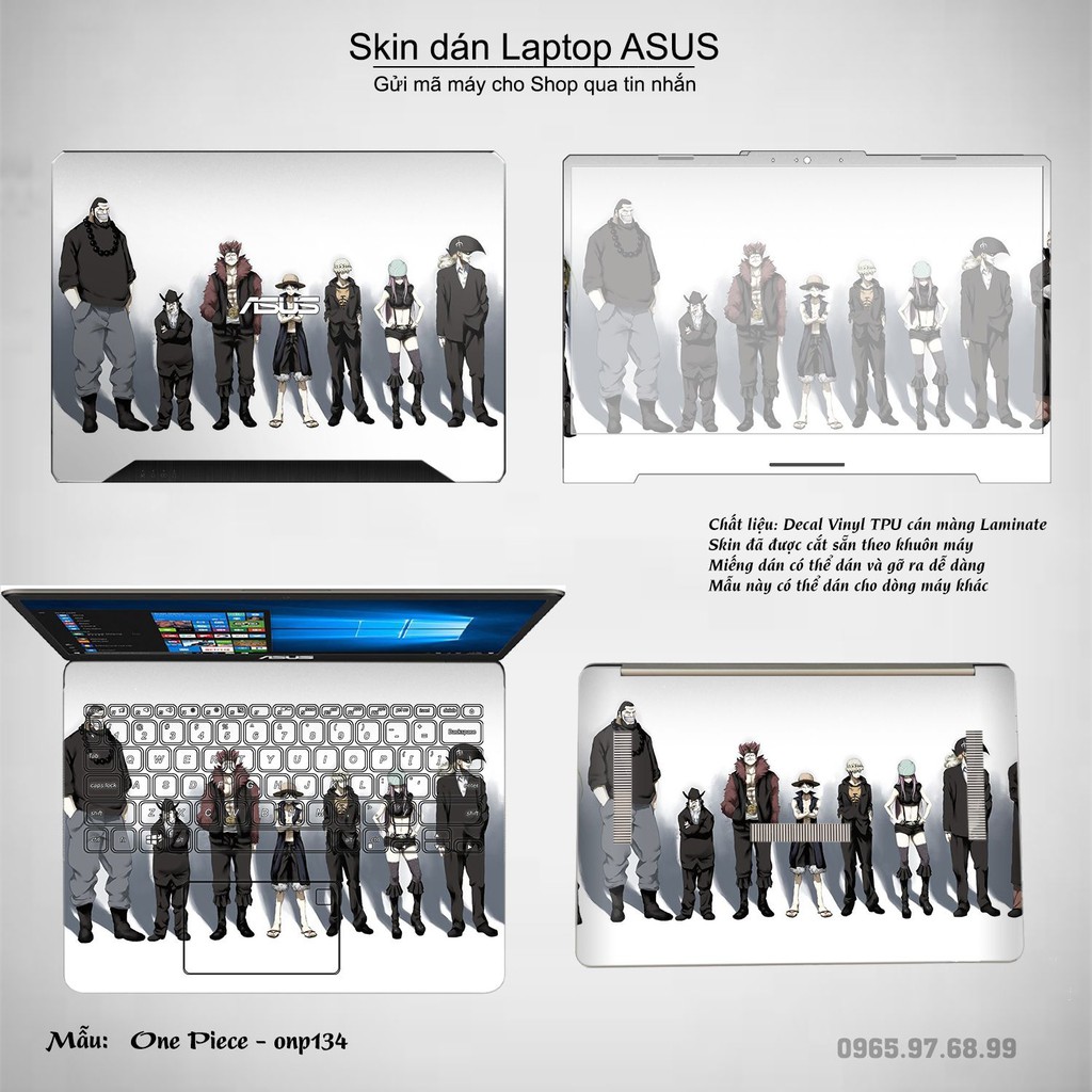 Skin dán Laptop Asus in hình One Piece nhiều mẫu 16 (inbox mã máy cho Shop)