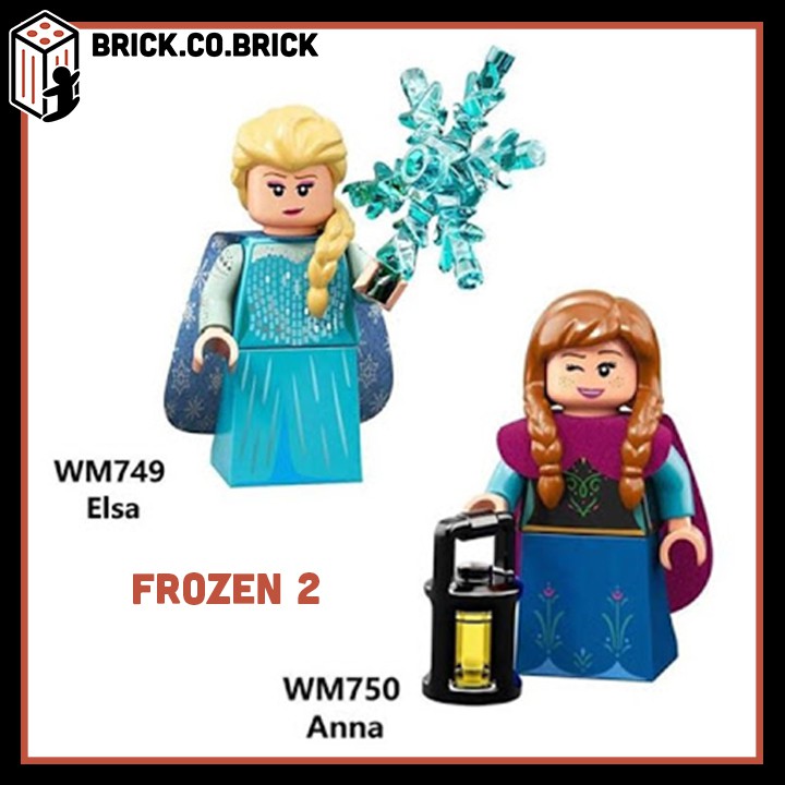 Elsa và Anna phim Frozen Đồ chơi lắp ráp minifigure lắp ráp mô hình nhân vật công chúa WM749 WM750