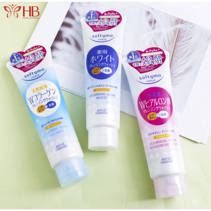 Sữa rửa mặt Kose Softymo nội địa Nhật Collagen White Hyaluronic 220g phù hợp mọi loại da | BigBuy360 - bigbuy360.vn