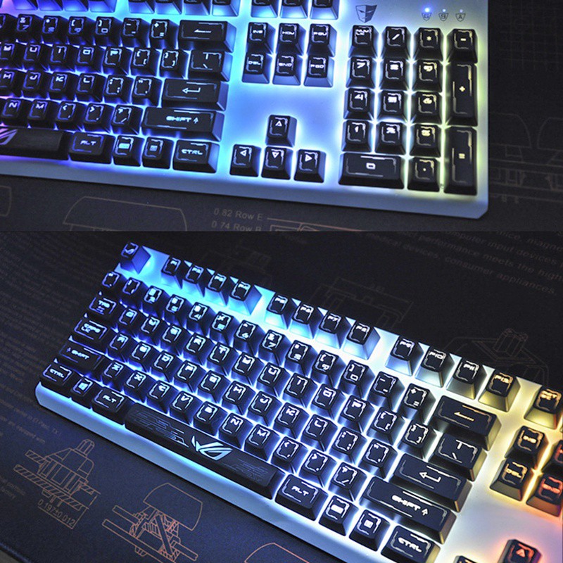 104 Keys Gaming Backlit Keycap with Transparent Backlight ABS for ...