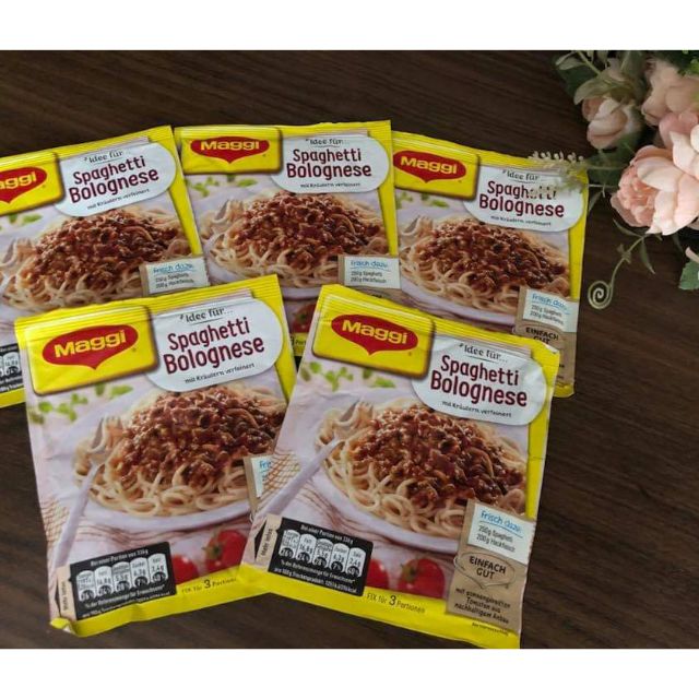 Hàng nội địa Đức - Sét 3 gói Gia vị làm nước sốt mỳ Ý Spaghetti hiệu Maggi, knorr