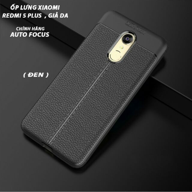 Ốp lưng redmi 5 plus silicon giả da,chống sốc auto Focus