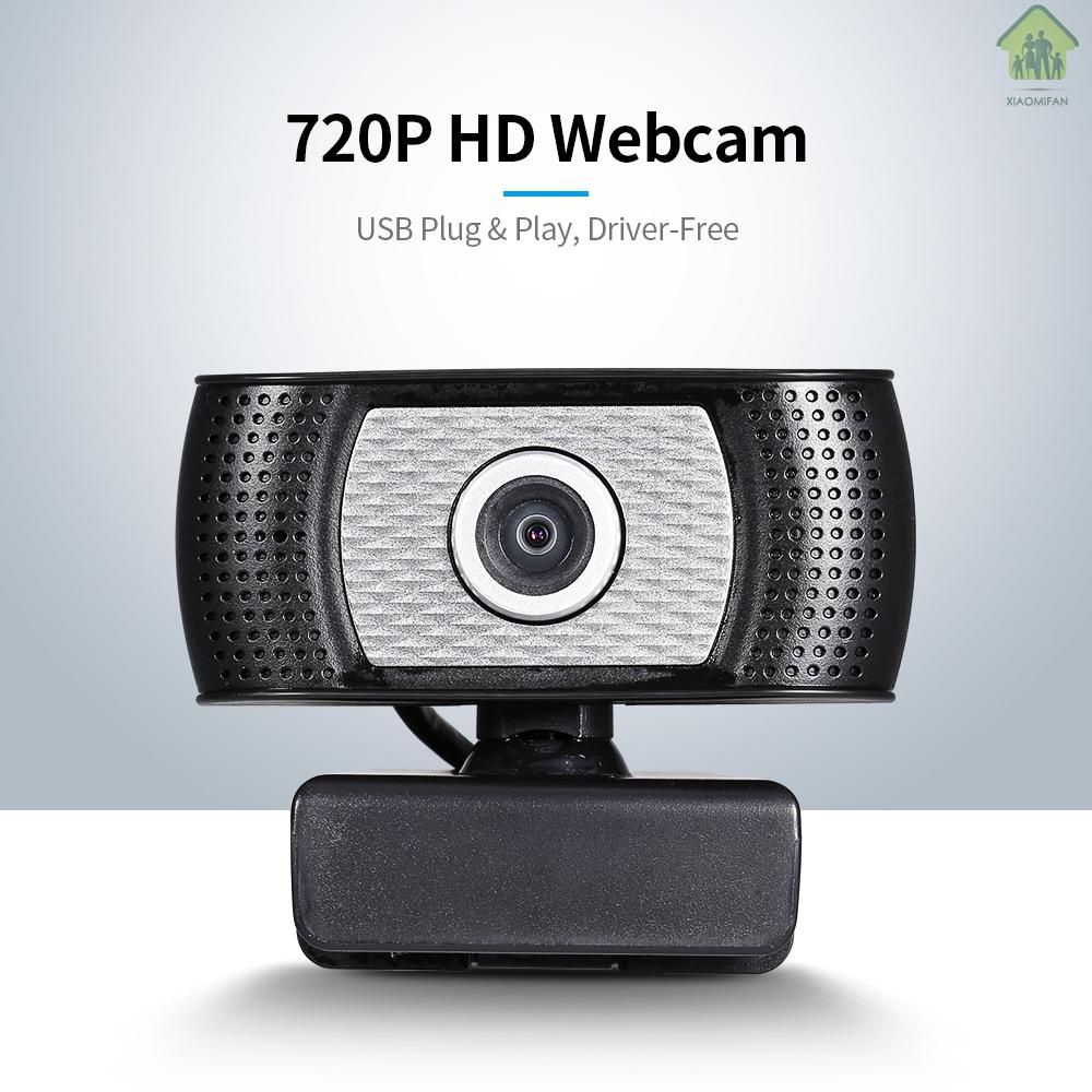 Webcam 30fps 720p Xoay 360 Độ Chống Ồn Cắm Usb Cho Laptop / Máy Tính Để Bàn