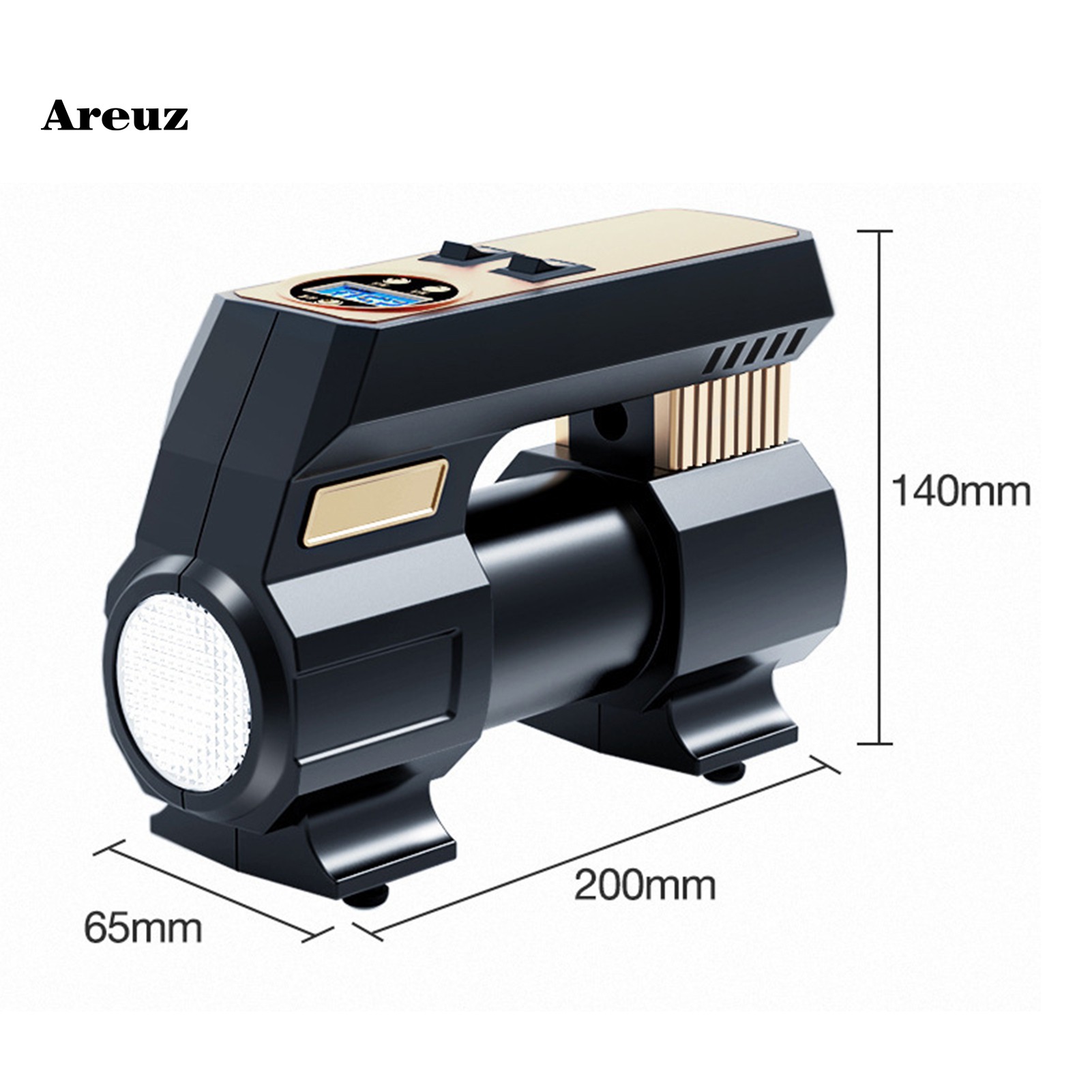 areuz Home  Life Black Car Air Compressor Pointer/Digital Tire Inflator Compressor 30s Quickly Pumping for Auto