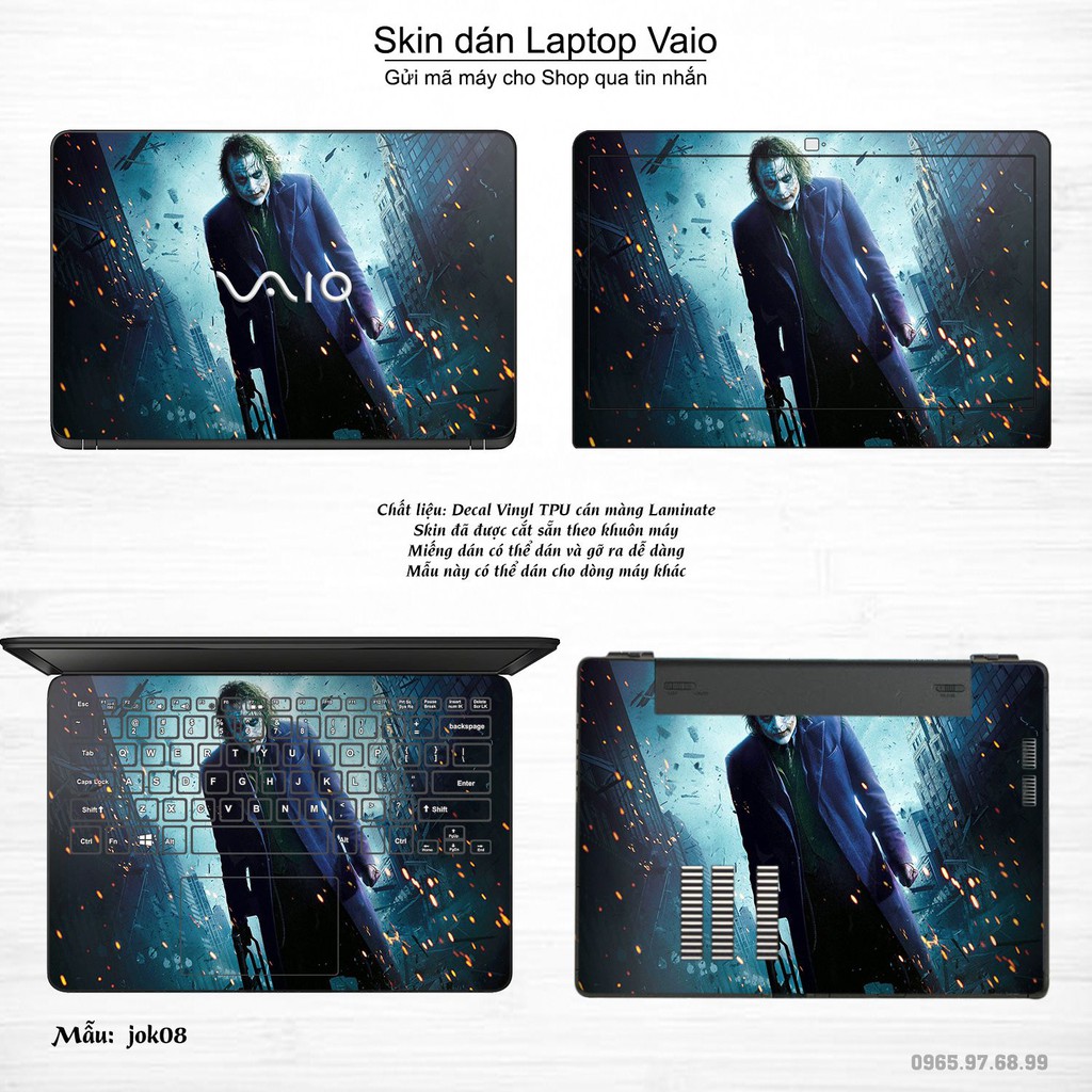 Skin dán Laptop Sony Vaio in hình Joker nhiều mẫu 2 (inbox mã máy cho Shop)