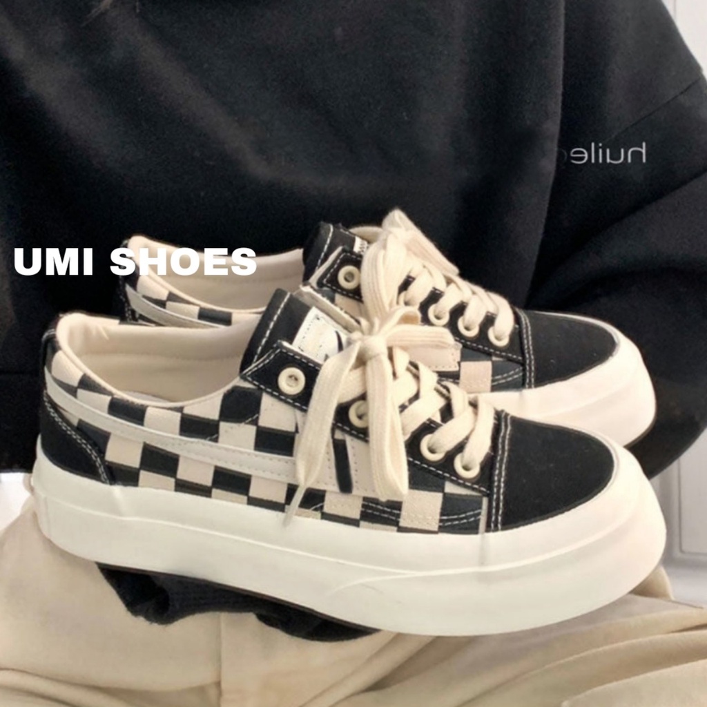 Giày thể thao nữ đế bằng bánh mì họa tiết basic độn đế vải canvas bata mới hot phong cách ulzzang đẹp cá tính đẹp