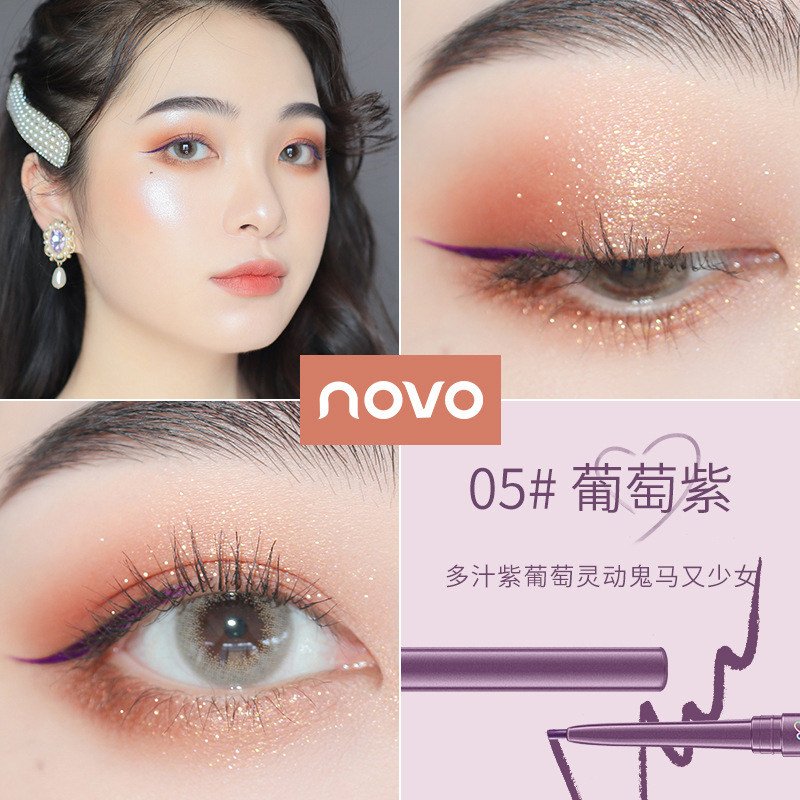 Bút kẻ mắt dạng Gel NOVO chống nước chống mồ hôi không nhòe màu đen nâu dành cho người mới bắt đầu