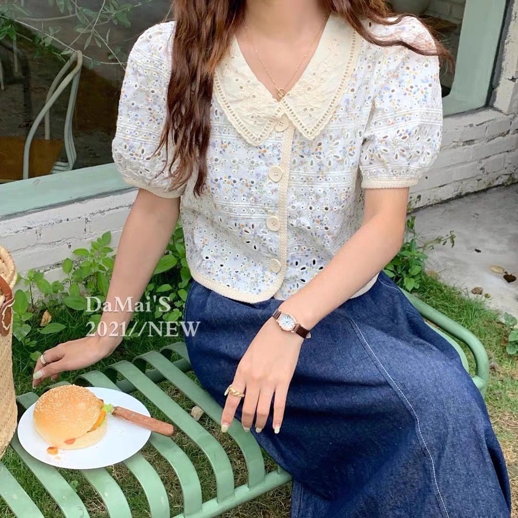 Áo Sơ Mi Thêu Hoa Thời Trang Hàn Quốc Dành Cho Nữ  tao bao
