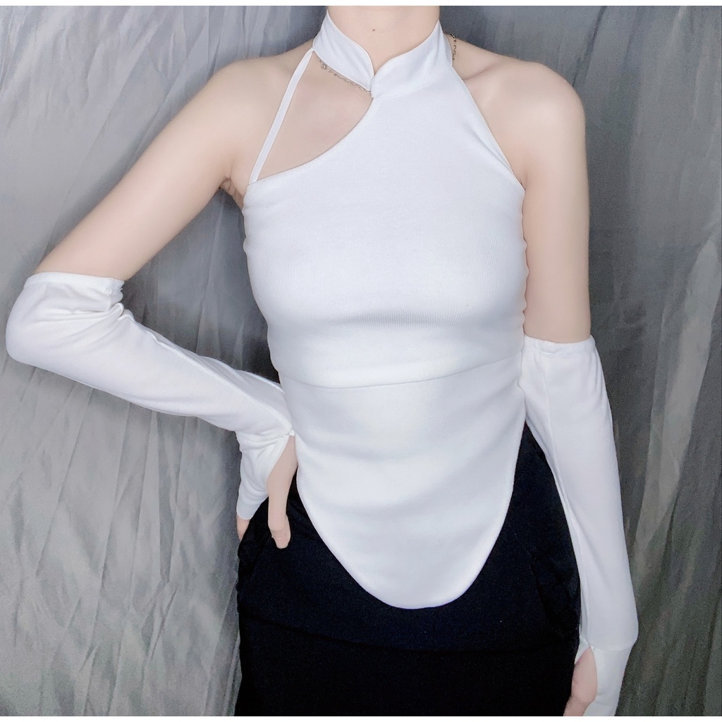 Áo yếm phong cách Trung Hoa sexy kèm phụ kiện tay áo thời trang