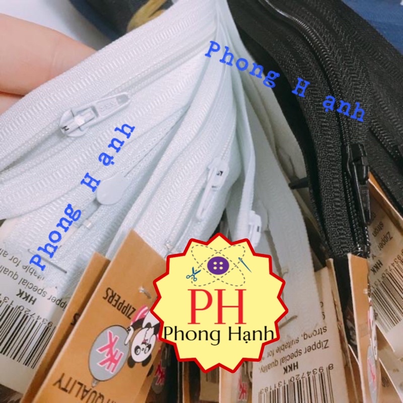 Dây Kéo quần Tây HKK  18cm - 1 bịch 12 sợi