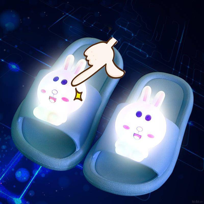 Xăng đan Chống Trượt Thoáng Khí Có Đèn Led Dạ Quang Họa Tiết Động Vật Thỏ Thời Trang Mùa Hè Đi Biển Mùa Hè Dành Cho Trẻ Em