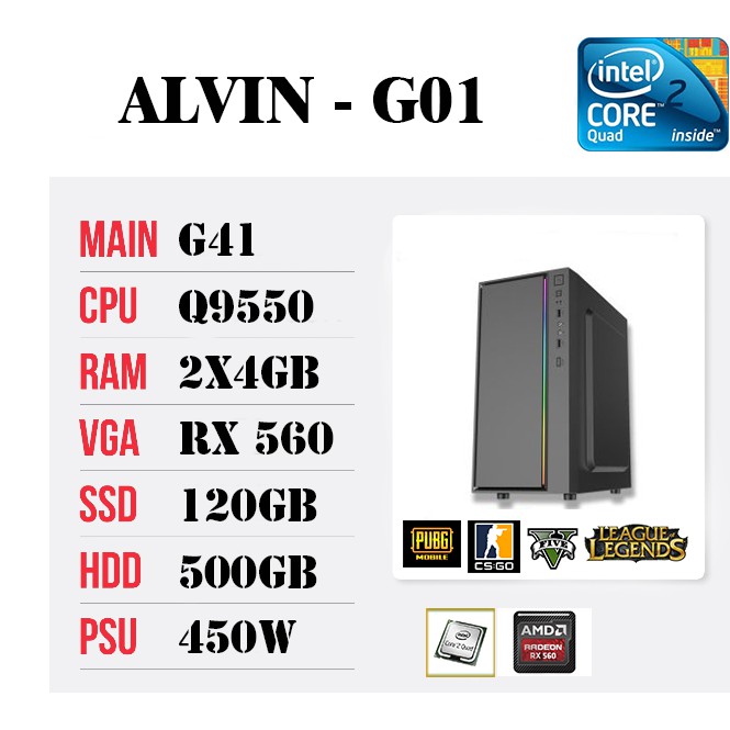 Bộ máy tính Gaming | ALVIN G01 | BigBuy360 - bigbuy360.vn