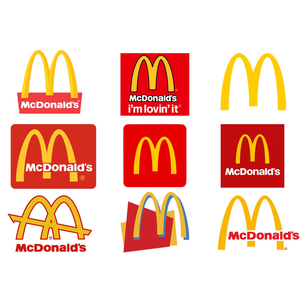 Hình dán sticker Mc Donald's, hình dán thức ăn nhanh, decal nón bảo hiểm, hình dán laptop
