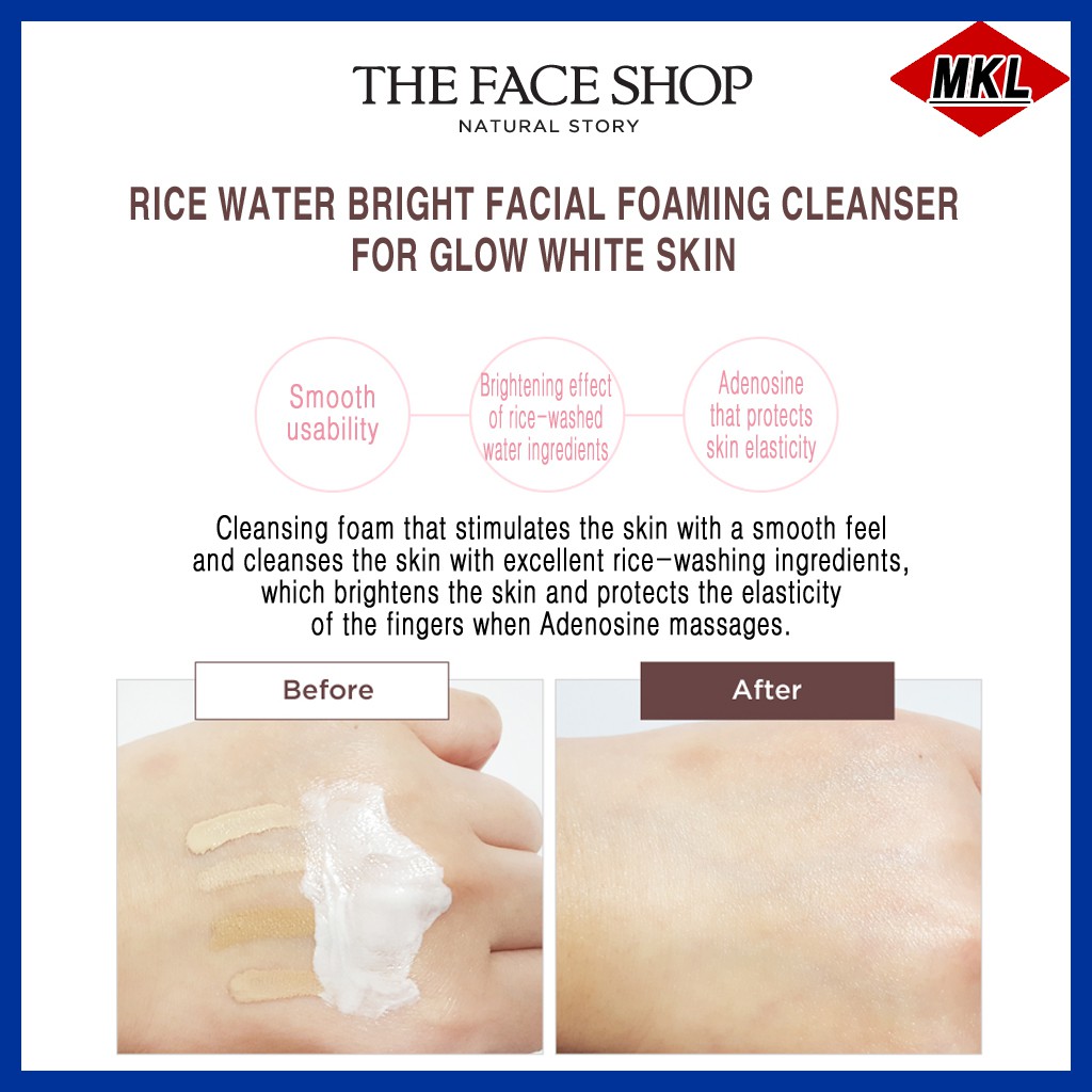 Sữa Rửa Mặt The Face Shop Chiết Xuất Gạo Làm Sáng Da 150ml/300ml