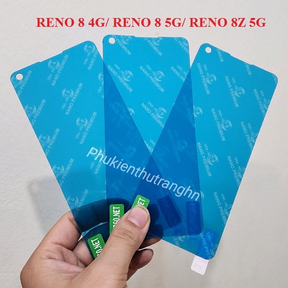Combo Oppo Reno 8 4G - 5G Reno 8 Z 5G Reno 7 4G - 5G Reno 7 Z Cường lực dẻo nano màn hình full màn 98% + Dán PPF mặt sau