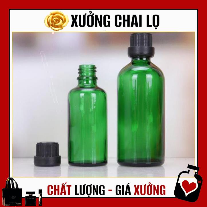 Lọ Chiết Serum ❤ TOP GIÁ RẺ ❤ [5ml,10ml] Lọ đựng tinh dầu Xanh Lá nắp vặn đen,trắng chiết serum ,Xưởng Chai Lọ