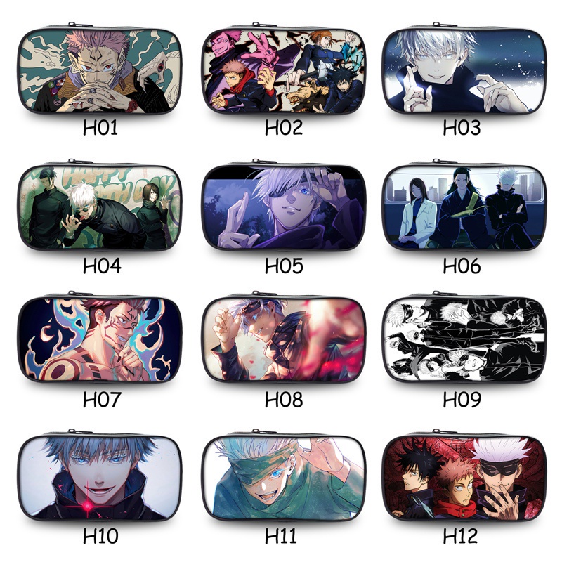 Hộp bút vải canvas in hình Anime Jujutsu Kaisen itadori Yuuji Gojou dễ thương
