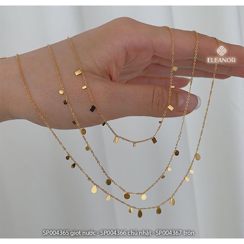 Dây chuyền nữ titan Eleanor Accessories sợi mảnh mặt hình học phụ kiện trang sức 4365