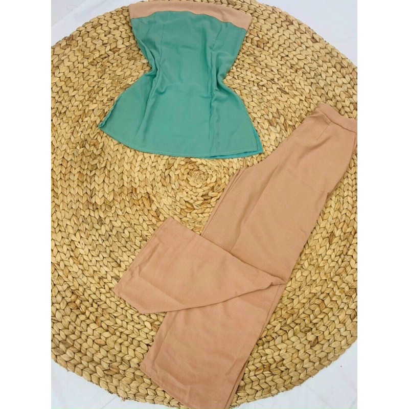 Set bộ áo cúp ngực quần suông + ảnh thật trãi sàn | BigBuy360 - bigbuy360.vn