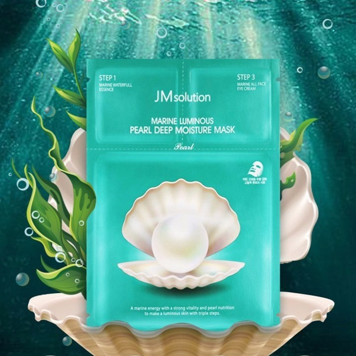 Mặt Nạ Dưỡng Da JMsolution Pearl Deep Moisture Mask Cấp Ẩm 3 Bước Từ Ngọc Trai Biển - (10 miếng)