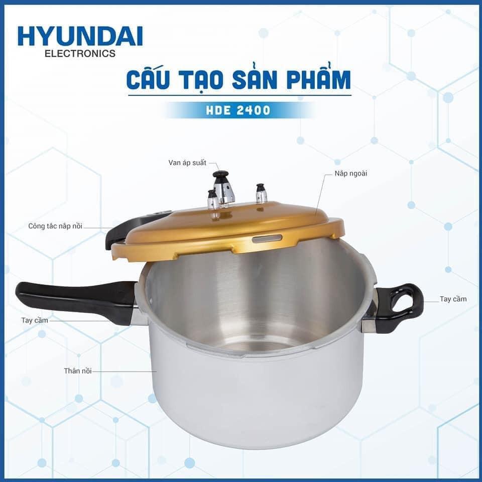 Nồi áp suất điện, nồi hầm đáy từ HYUNDAI HDE 2402G/R dung tích 7L giữ nhiệt đến 9h, tiết kiệm điện [Bảo Hành 12 Tháng]