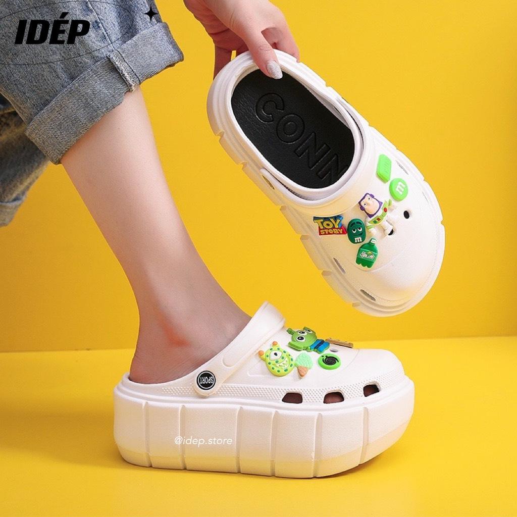 Dép Sục Cross Bánh Mì Cao 5,5cm Tặng Kèm 12 sticker Toys Bearbrick SL051 Maipy - Dép Đế Độn Tăng Chiều Cao
