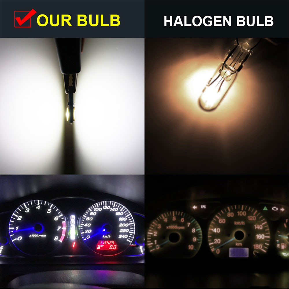 Set 10 bóng đèn LED LYMOYO T5 Canbus W3W 74 286 W1.2W 12V cho nội thất xe hơi