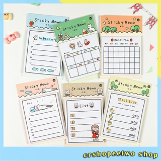 1 Giấy Ghi Chú Họa Tiết Hoạt Hình Dễ Thương