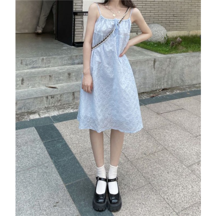 Đầm baby doll váy tiểu hai dây thư xanh mint ulzzang phong cách hàn quốc B500