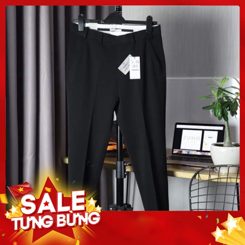 -Hàng nhập khẩu Quần Tây Nam Màu Đen Hàn Quốc Công Sở Cao Cấp - Full màu: Xanh, đen, xám, kem - Cam kết đổi trả miễn phí