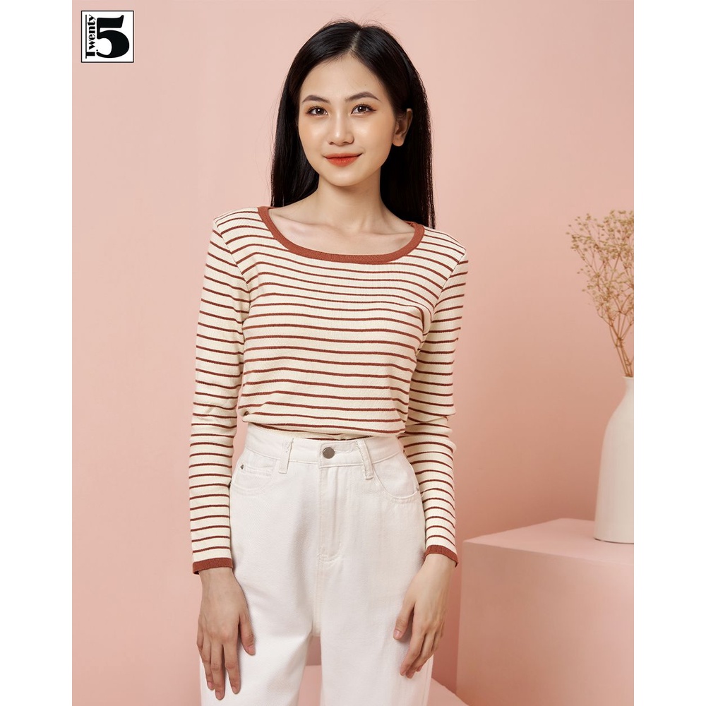 Áo len mỏng nữ kẻ ngang Twentyfive 3842 | BigBuy360 - bigbuy360.vn