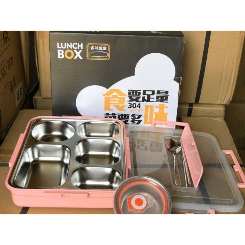 HỘP CƠM INOX 5 NGĂN CÓ NẮP ĐẬY LUNCH BOX