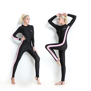 Quần áo lặn biển, đi bơi dày 1mm cho nữ màu Hồng chống nắng, chống tia UV, chống tia cực tím POPO Collection