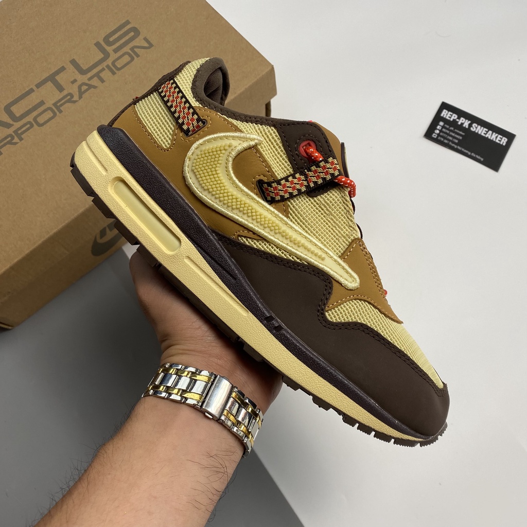 Giày thể thao Air Max 1 x Travis Scott Baroque Brown (AM1 Nâu Xám) - REPK Sneaker | Phiên bản high quality.