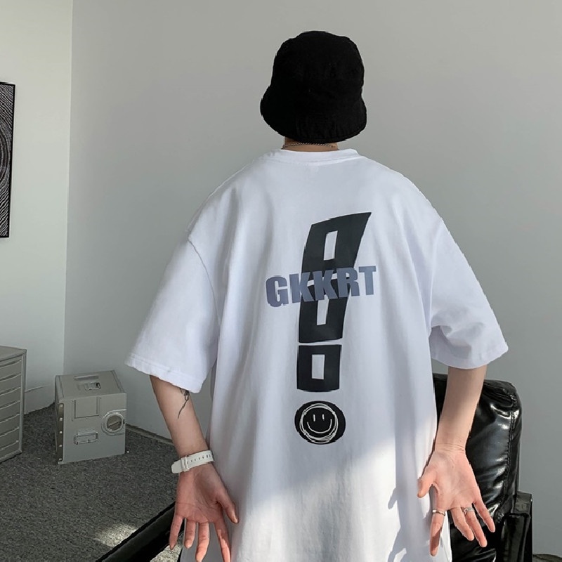 Áo Thun Nam Tay Ngắn Dáng Rộng Phong Cách Hip Hop Hàn Quốc Size M-5XL