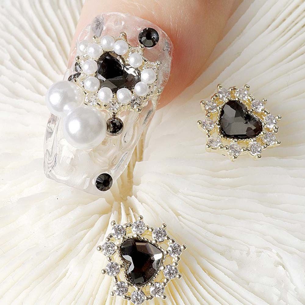 [Hàng mới về] Phụ kiện đá zircon trang trí móng tay nghệ thuật thủ công hình trái tim kiểu Nhật thời trang sang trọng