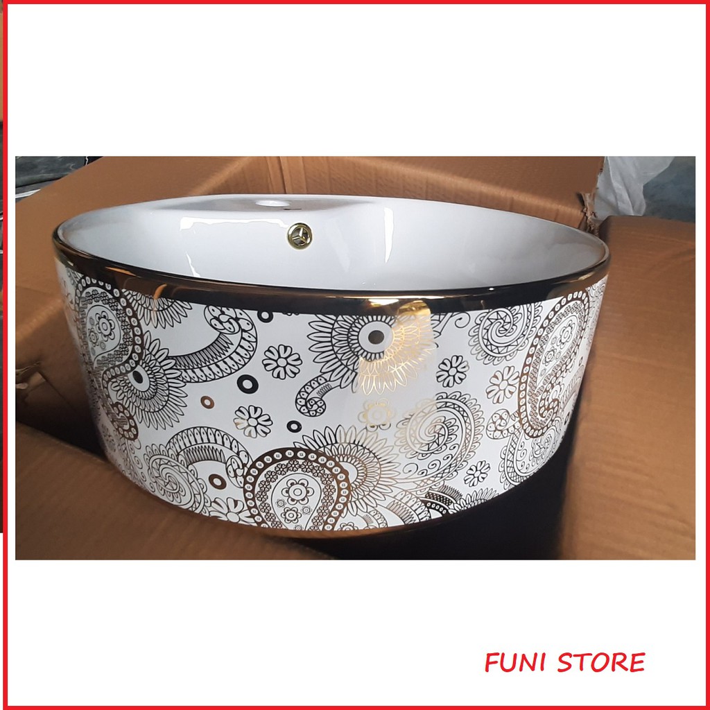 Chậu lavabo âm bàn [HÀNG BẢO HÀNH 5 NĂM] , chậu lavobo LV805 men tuyết phủ Nano mạ vàng cao cấp kèm ảnh thật video