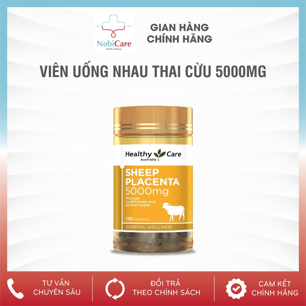 Nhau Thai Cừu - Sheep Placenta Healthy Care 5000mg của Úc (100 viên)