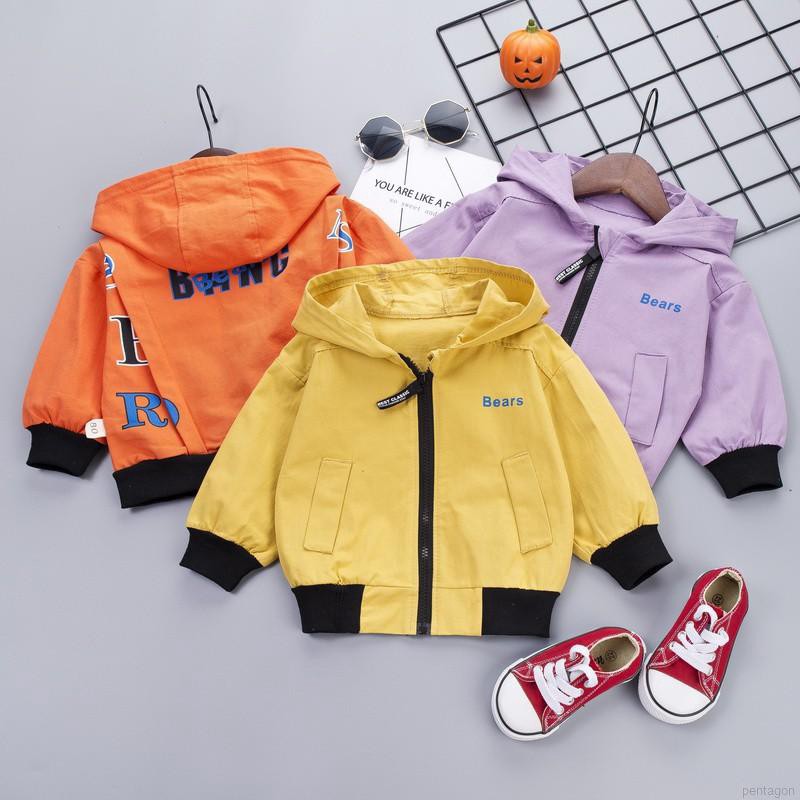 Áo khoác hoodie kéo khóa in chữ cho bé trai