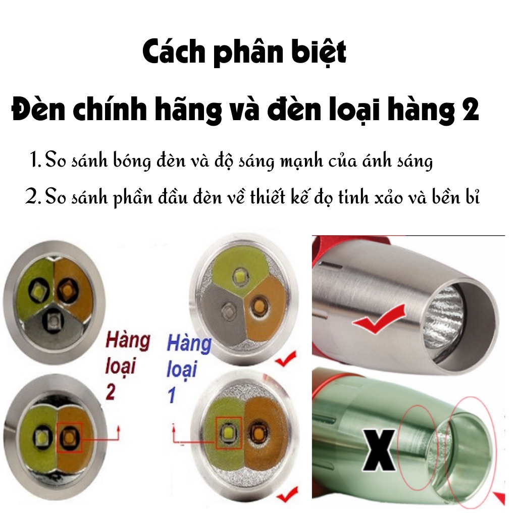 Đèn soi đá quý 2 đầu nhiều chế độ sáng đèn soi cua gạch kèm sạc pin tặng ruby thô JSP