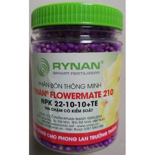 Phân tan chậm RYNAN FLOWERMATE 210_Hũ 150g - Chuyên phong lan, dưỡng cây sau ra hoa, mọc chồi, nuôi mầm mới
