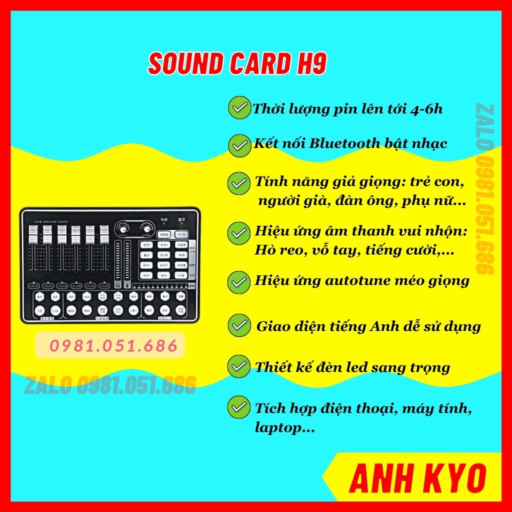 Mic Thu Âm Livstream, Mic Karaoke, Livestream sound card H9 &amp; Micro BM900 - BH 1 NĂM - Chất Lượng Cao, Cực Kỳ Đẳng Cấp