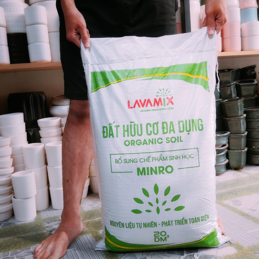 Đất trồng cây LAVAMIX lớn (20 dm3) đất sạch trồng rau, đất trồng dâu tây, đất trồng hoa hồng