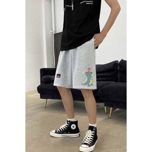 GIÁ RẺ  Quần short nỉ logo cá xấu cao cấp, đùi thể thao dây rút thời trang nam nữ unisex co dãn thoải mái