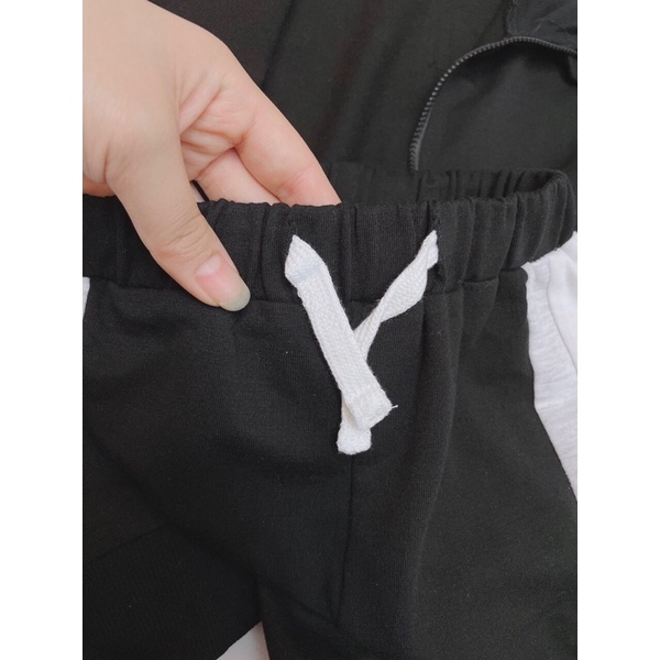 Bộ thu đông thể thao bé trai bé gái chất nỉ da cá xuất dư