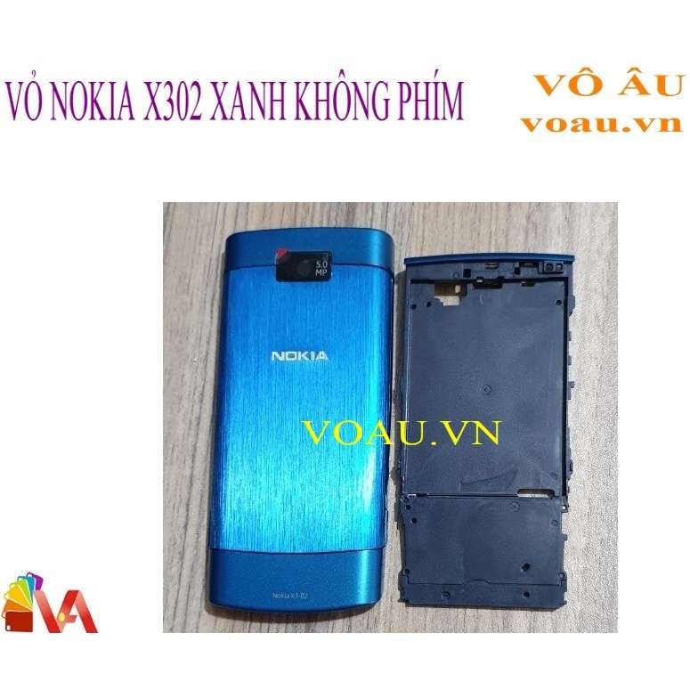 VỎ NOKIA X3 02 MÀU XANH KHÔNG PHÍM [CÓ SƯỜN]