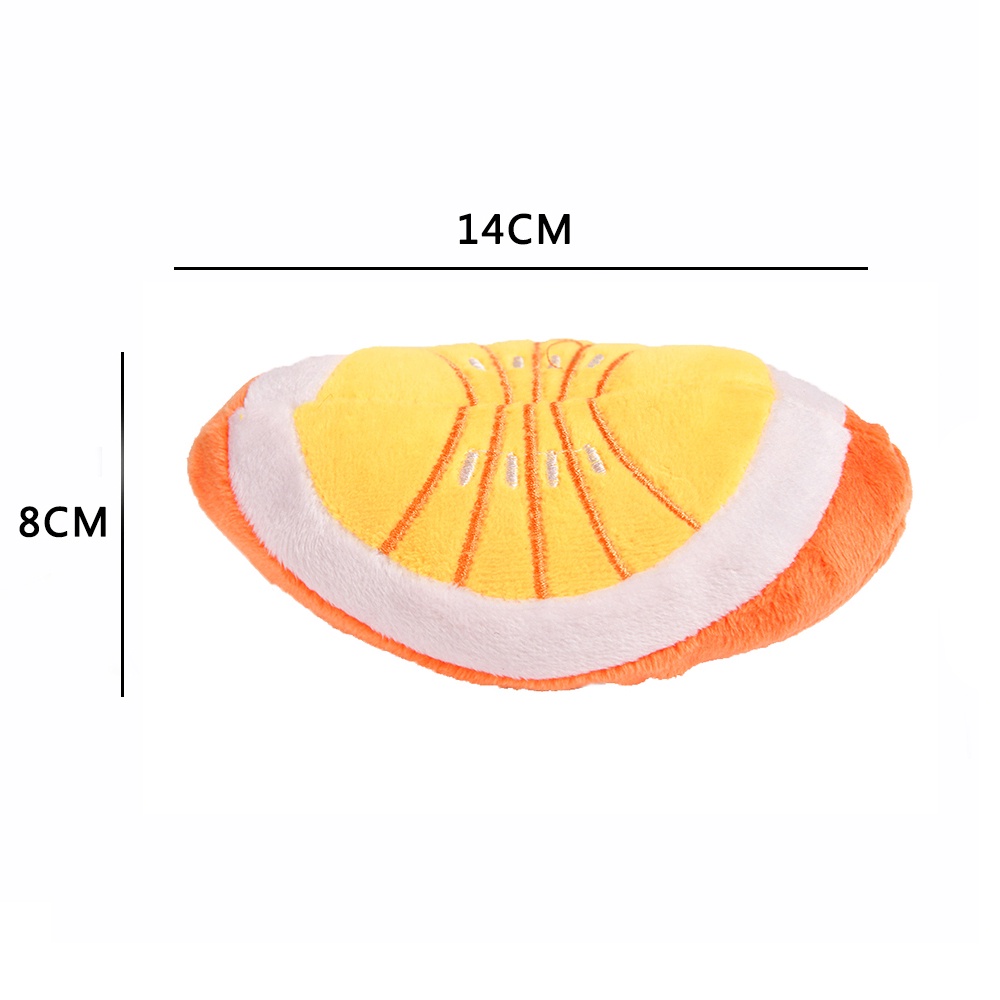 Đồ chơi gặm có tiếng kêu màu cam vải lông cừu đáng yêu dành cho cún cưng mèo cưng